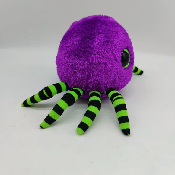 TY Beanie Boos - CRAWLY the Purple Halloween Spider Plush - Picture 5 of 6